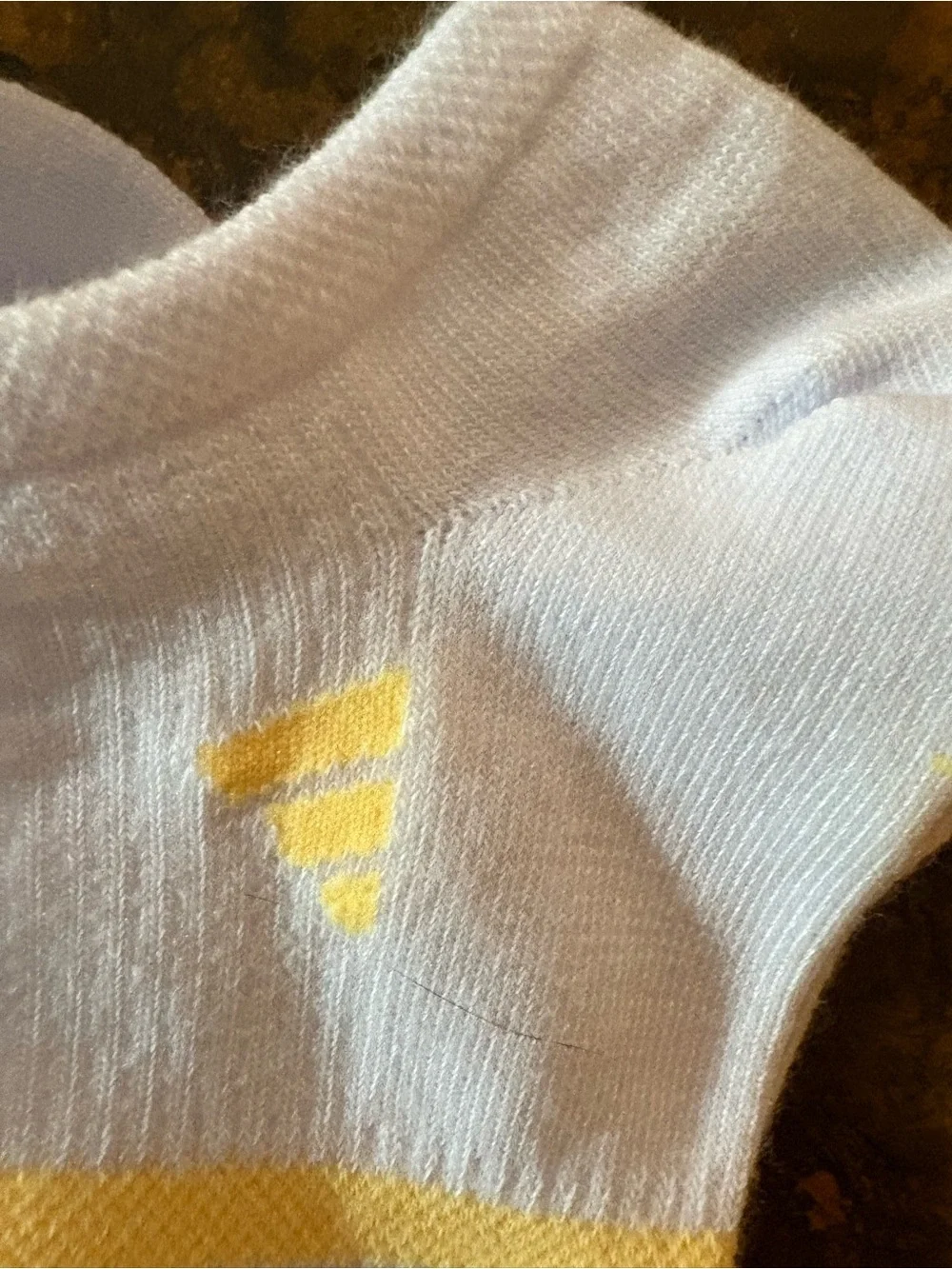 NWOT 3 pairs of adidas White Women's Ankle Socks with Yellow and Lime Stripes